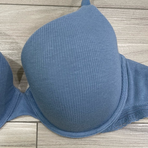 VICTORIA'S SECRET Blue T-Shirt Lightly Lined Cotton Demi Bra size 36D - Picture 5 of 12